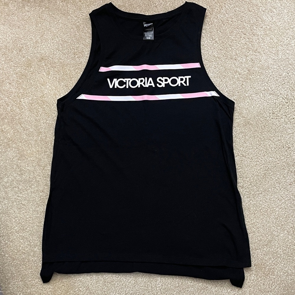 Victoria Sport Black and Pink Tank Top